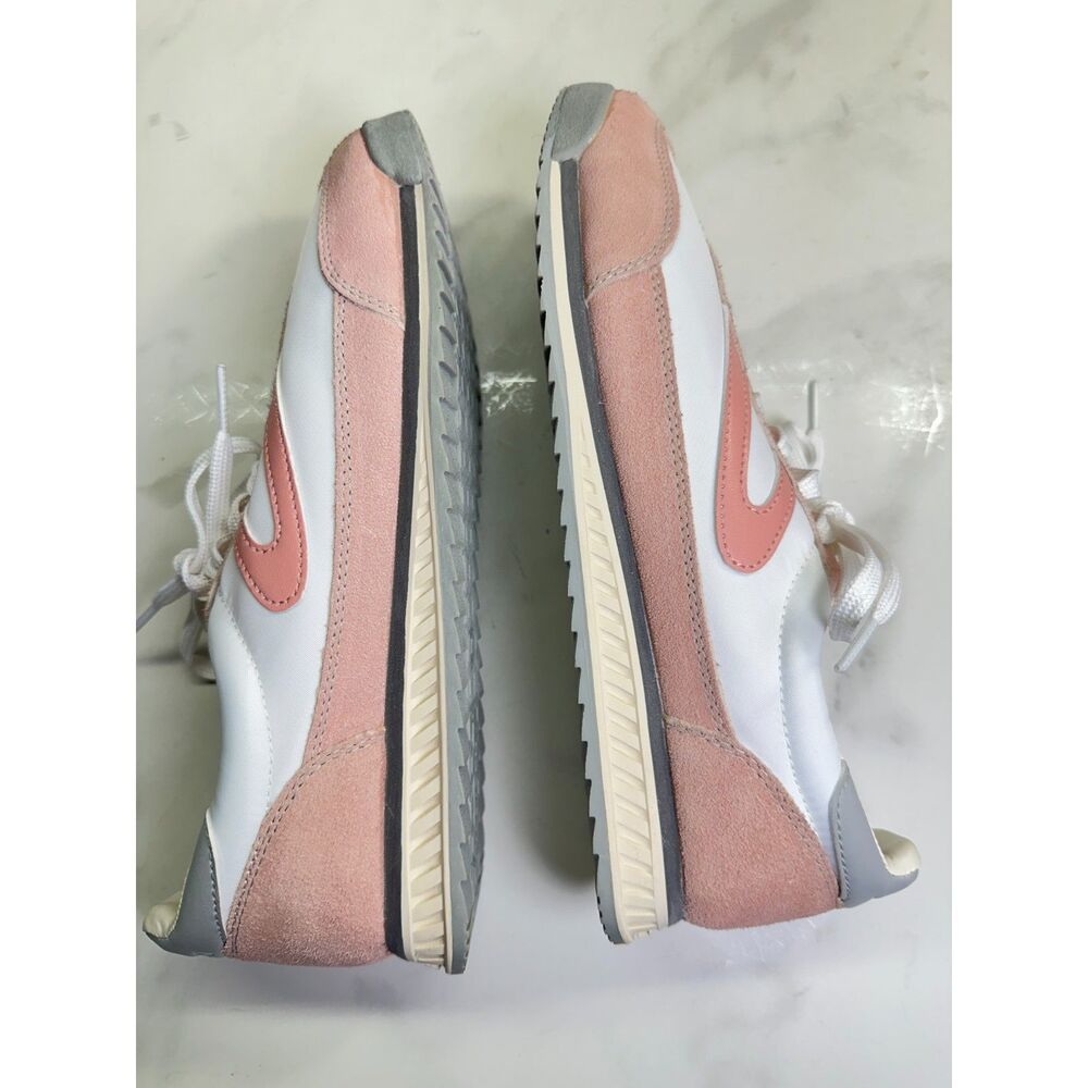 Tretorn Rawlins Retro Style Blush & White Sneakers Suede Casual Preppy Shoes - Picture 3 of 8
